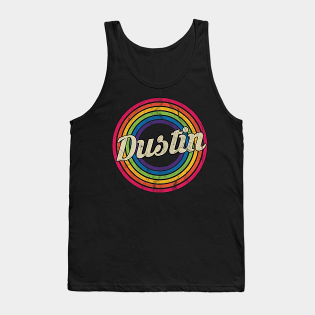 Dustin - Retro Rainbow Faded-Style Tank Top by MaydenArt